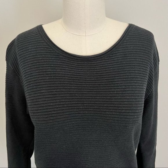 Aritzia Wilfred Black Blanchard Sweater Ribbed Knit Silk Cotton Cashmere Blend - Picture 7 of 15